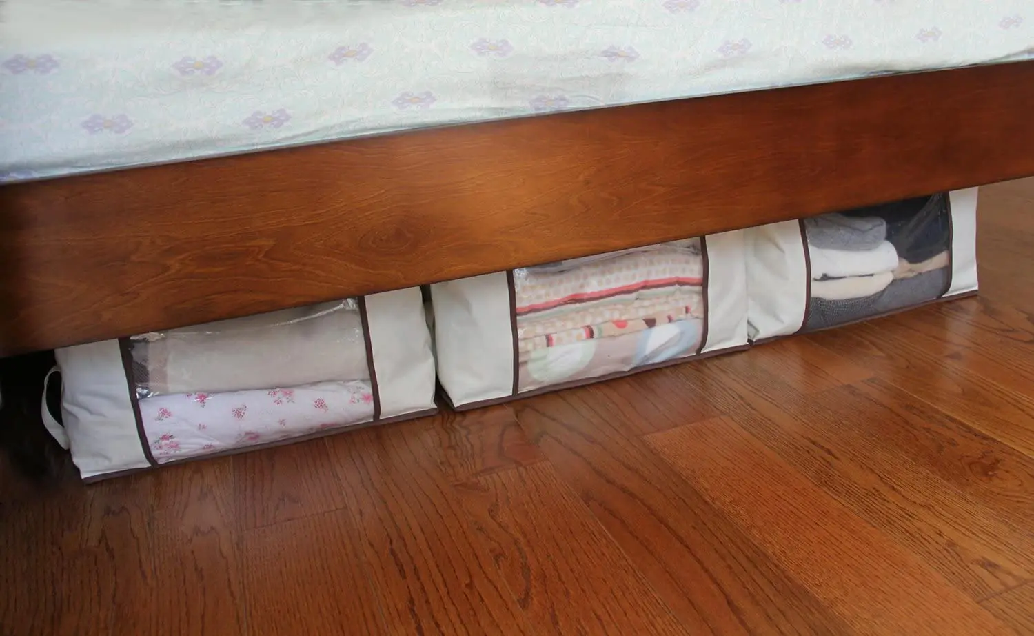 home basics underbed quilt blanket organizer