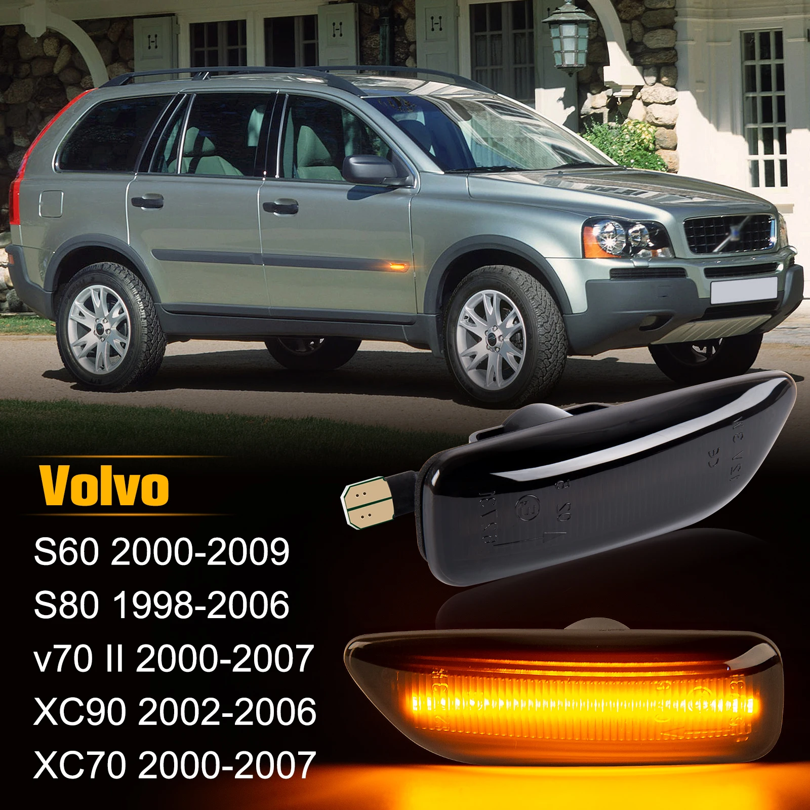High Quality Dynamic Auto Lamp LED Side Marker Turn Signal Light for Volvo S60 S80 V70 II