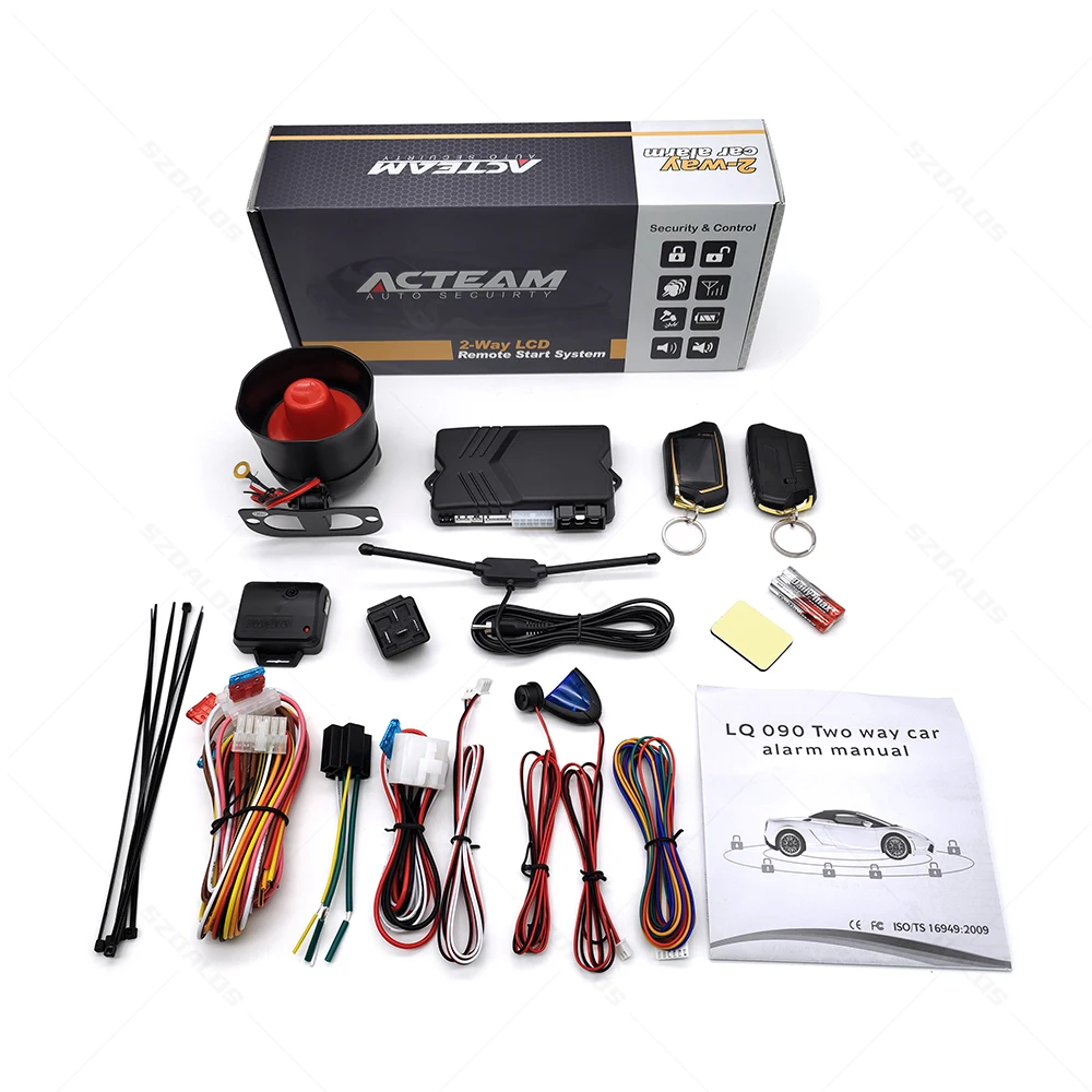 Remote Start Two Way Car Alarm System With Engine Start Siren LCD Remote Control Keyless Entry Car Alarm