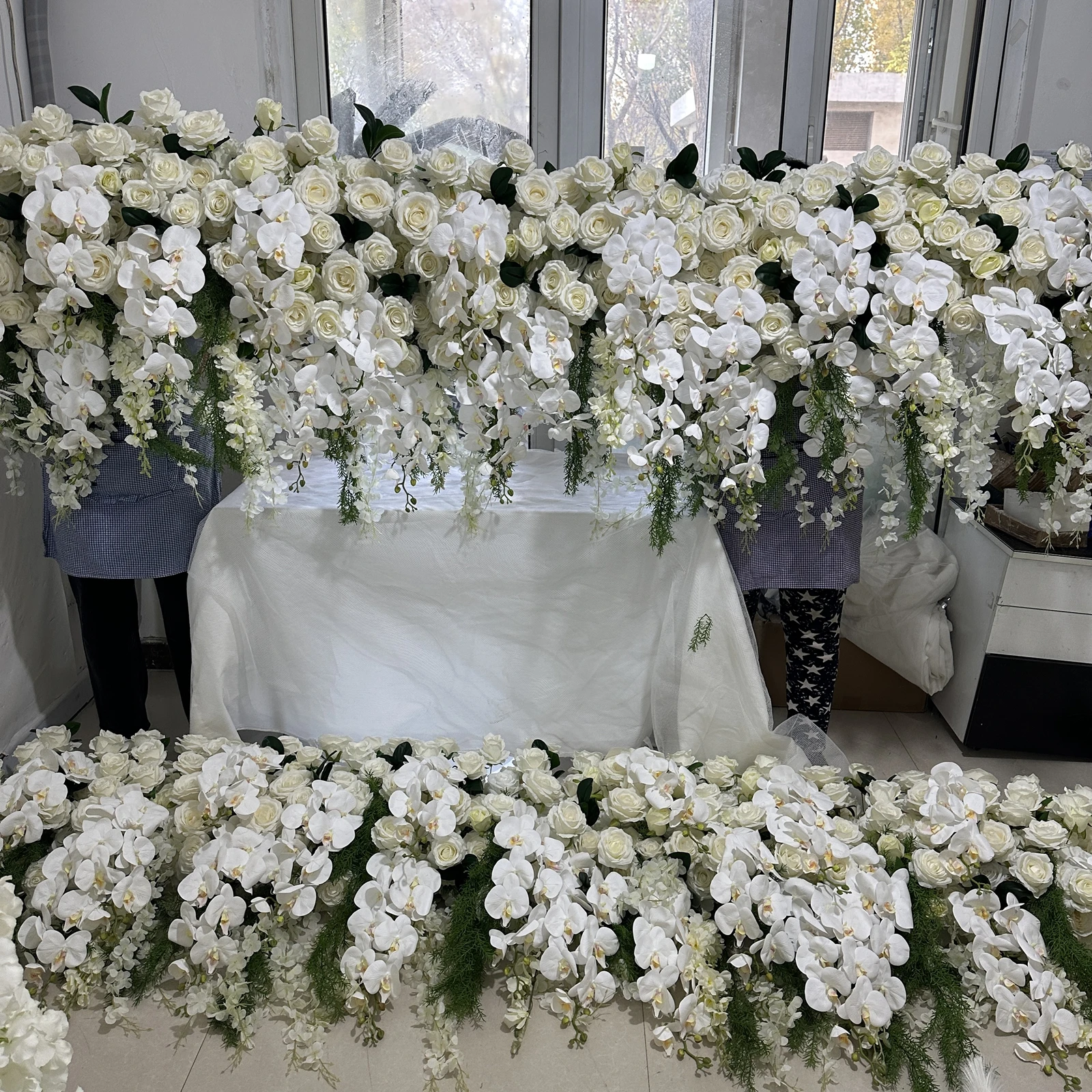 Ifg Florist Supply 6ft Elegant White Rose Orchid Artificial Flower