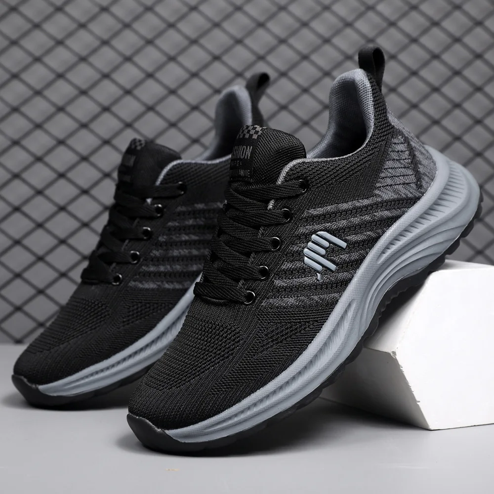 Baskets Pour Homme En Maille Respirante - Chaussures De Sport Légères, Semelle Souple Amortissante - Pour Running, Fitness, Quotidien
