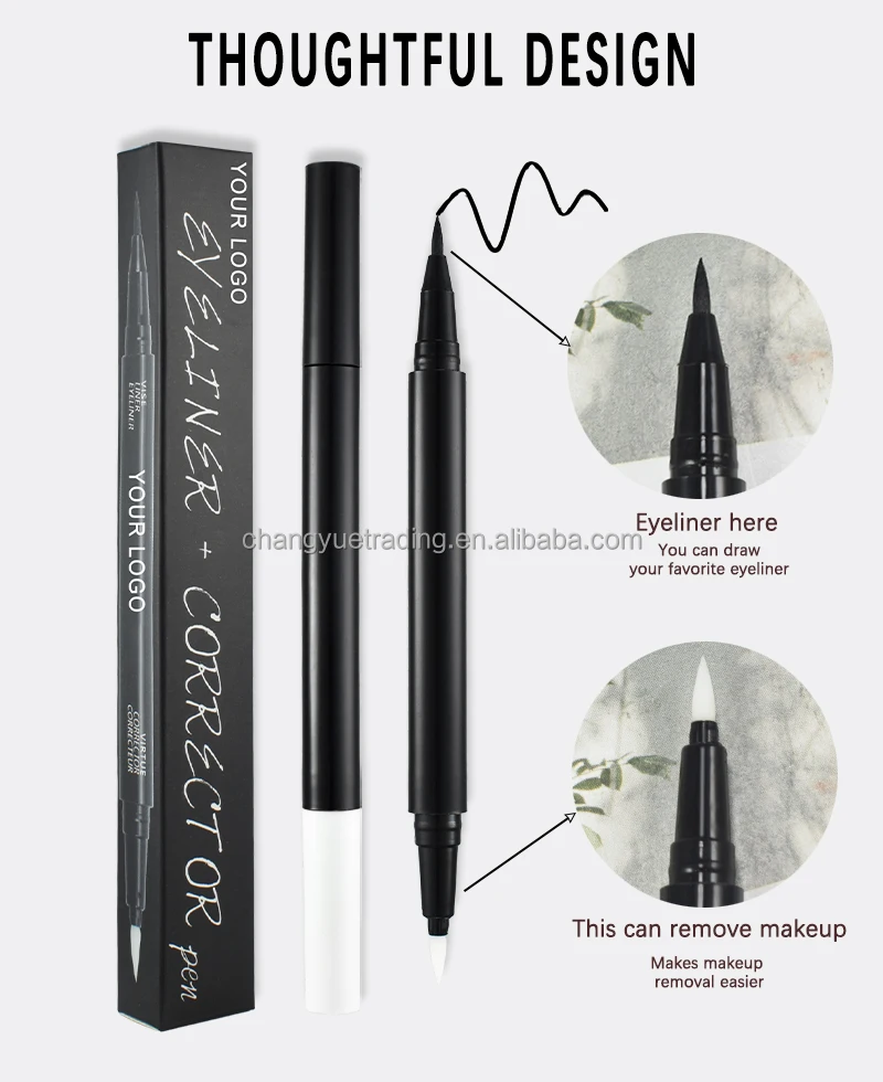 Private Label 2 In 1 Makeup Corrector Eye Liner Pen Liquid Eyeliner