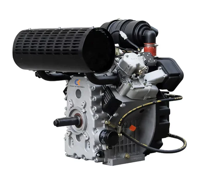 1326cc 30HP 22W V-Twin Cylinder Horizontal Shaft Air Cool Diesel Engine 2V98FE Electric Starter Motor for Generator