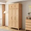 [Color de madera natural] Armario de dos puertas de madera maciza