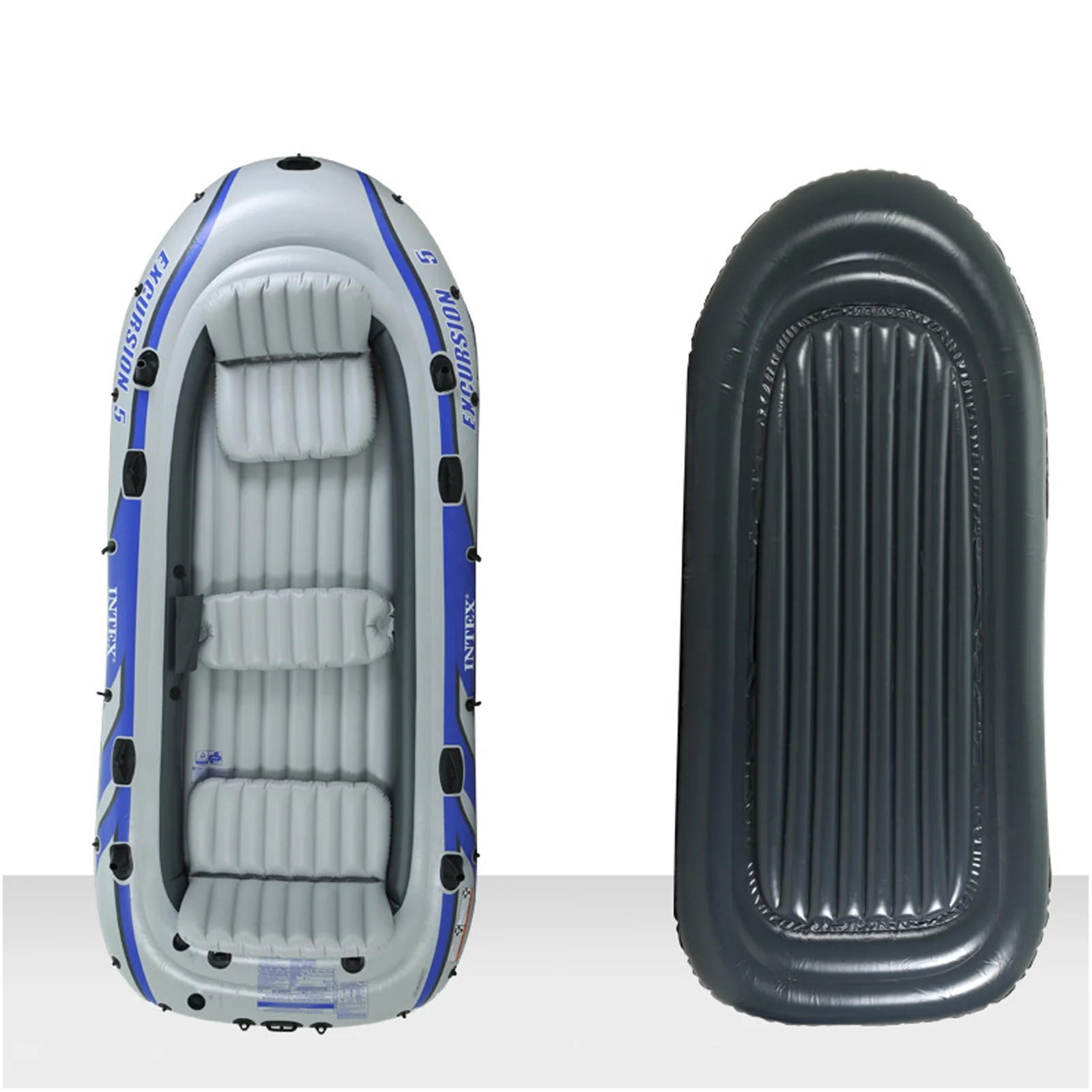 Intex 68325 Inflatable Kayak Fishing Excursion 5 Boat Set with Aluminum Oars Pump