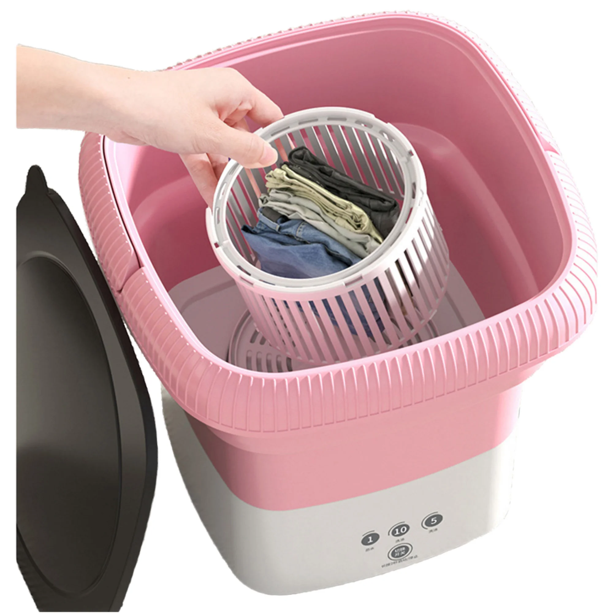 Mini Fully Automatic Portable Washing Machine Front-Loading Electric Manual Power Source aperçu 3