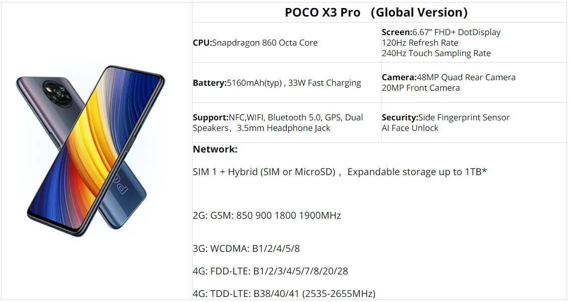 Global Version Xiaomi Poco X3 Pro 8gb Ram 256gb Nfc 6.67 