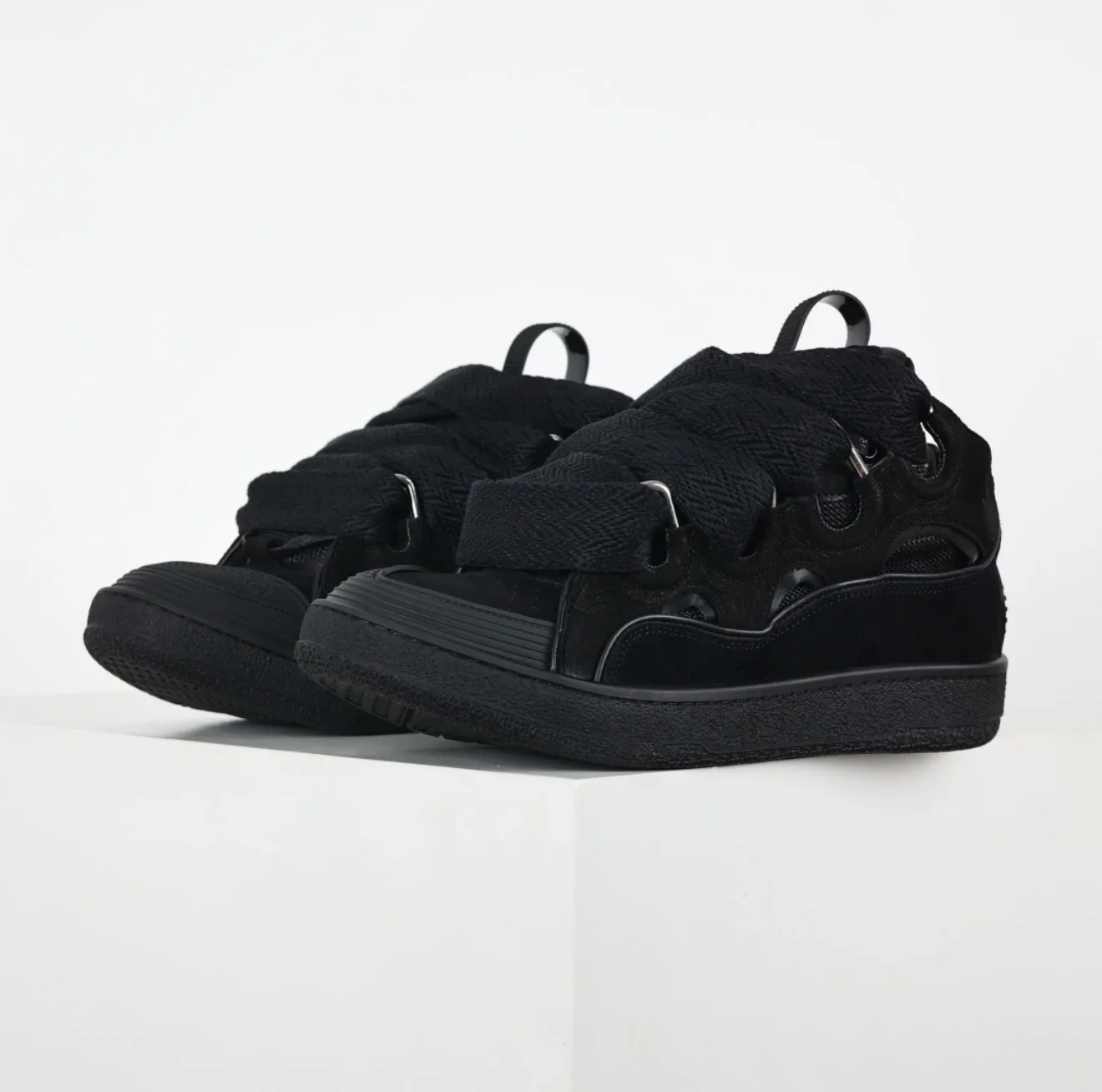 Hot Sell Unisex New Trendy Brand Sneakers Thick Bottom Lace-Up Running Shoes Mesh Lining Lightweight Leather Upper Rubber