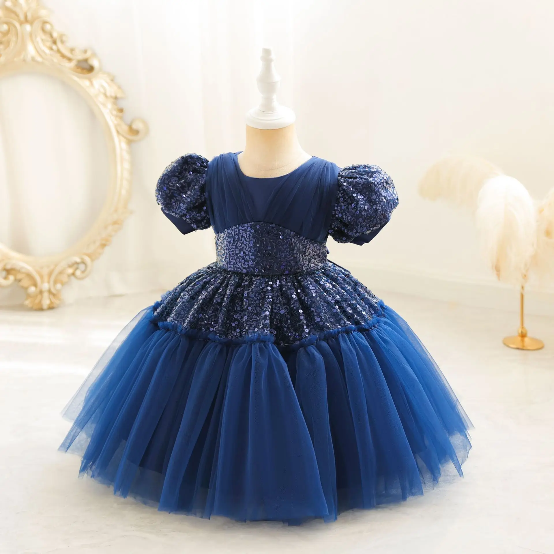 Formal Dress Childrens Navy Blue Bridesmaid Dresses Ball Gown