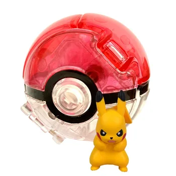 2024 Wholesale Capsule Toys 7cm Plastic Pika chu Poke mon Ball With Cartoon Pokemoned Figure Toy Inside