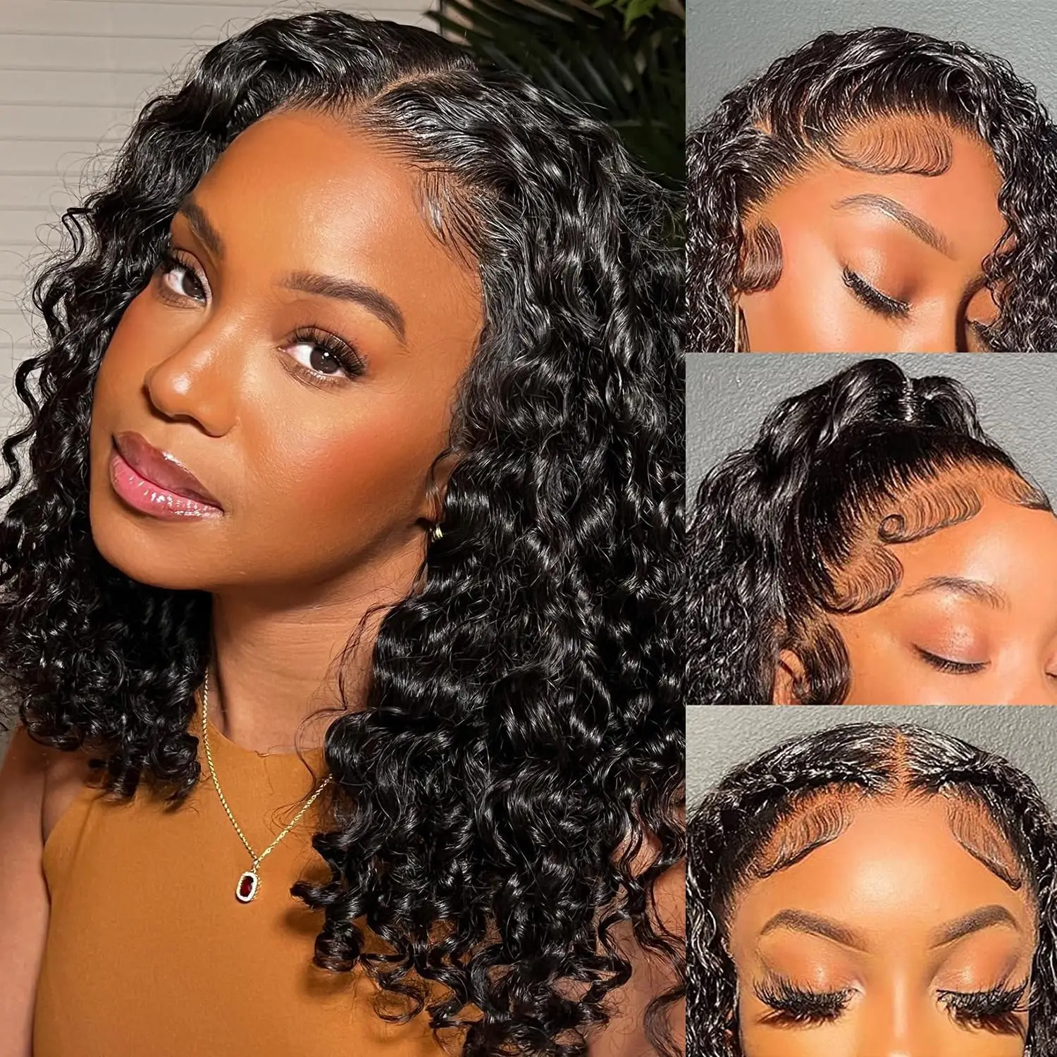 Wholesale 12 Inch Short Curly Wig Raw Vietnamese Hair Deep 