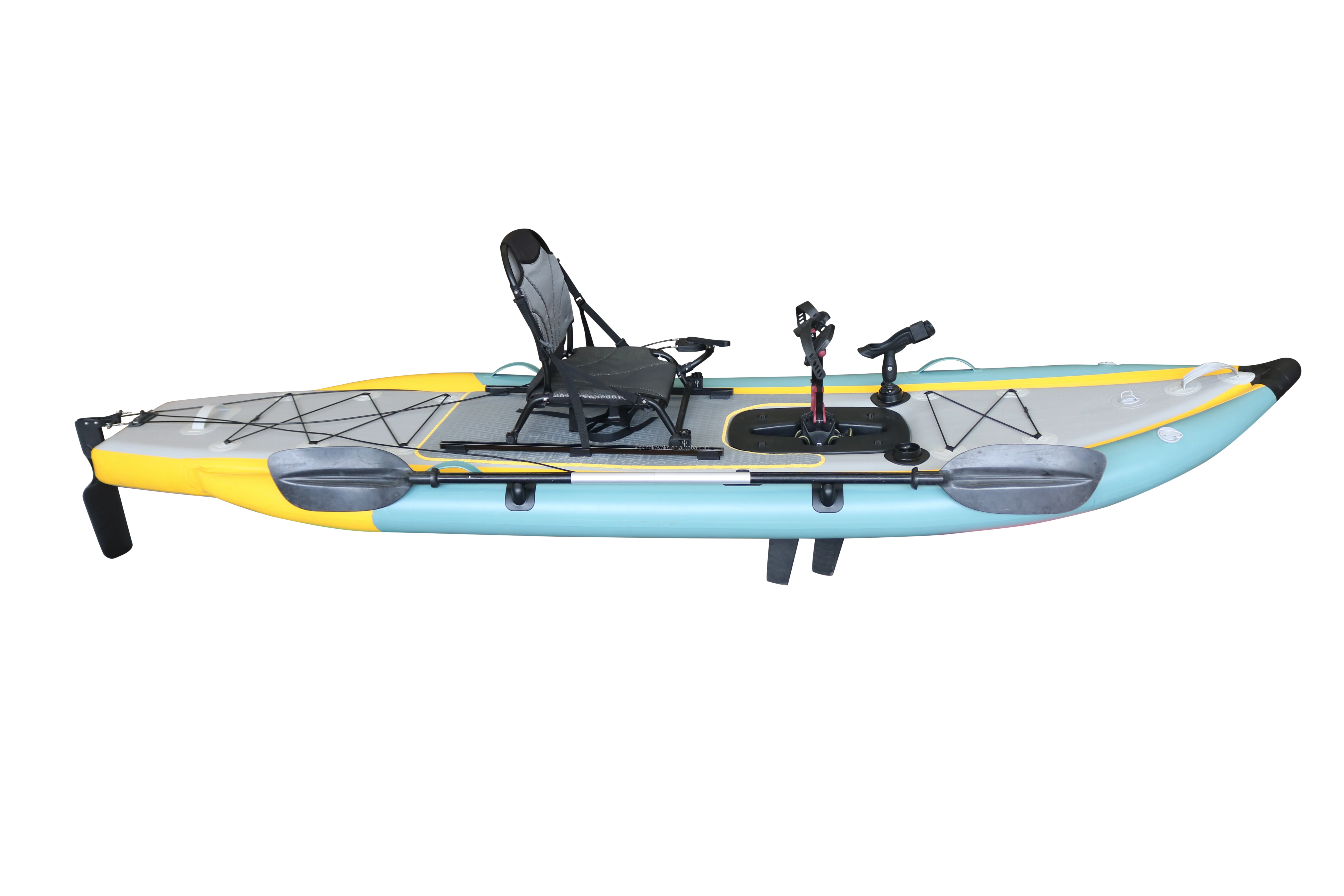 Vicking12' Lightweight Compact Inflatable Pedal Kayak New Design with Efficient Fin Drive for Rowing Boats