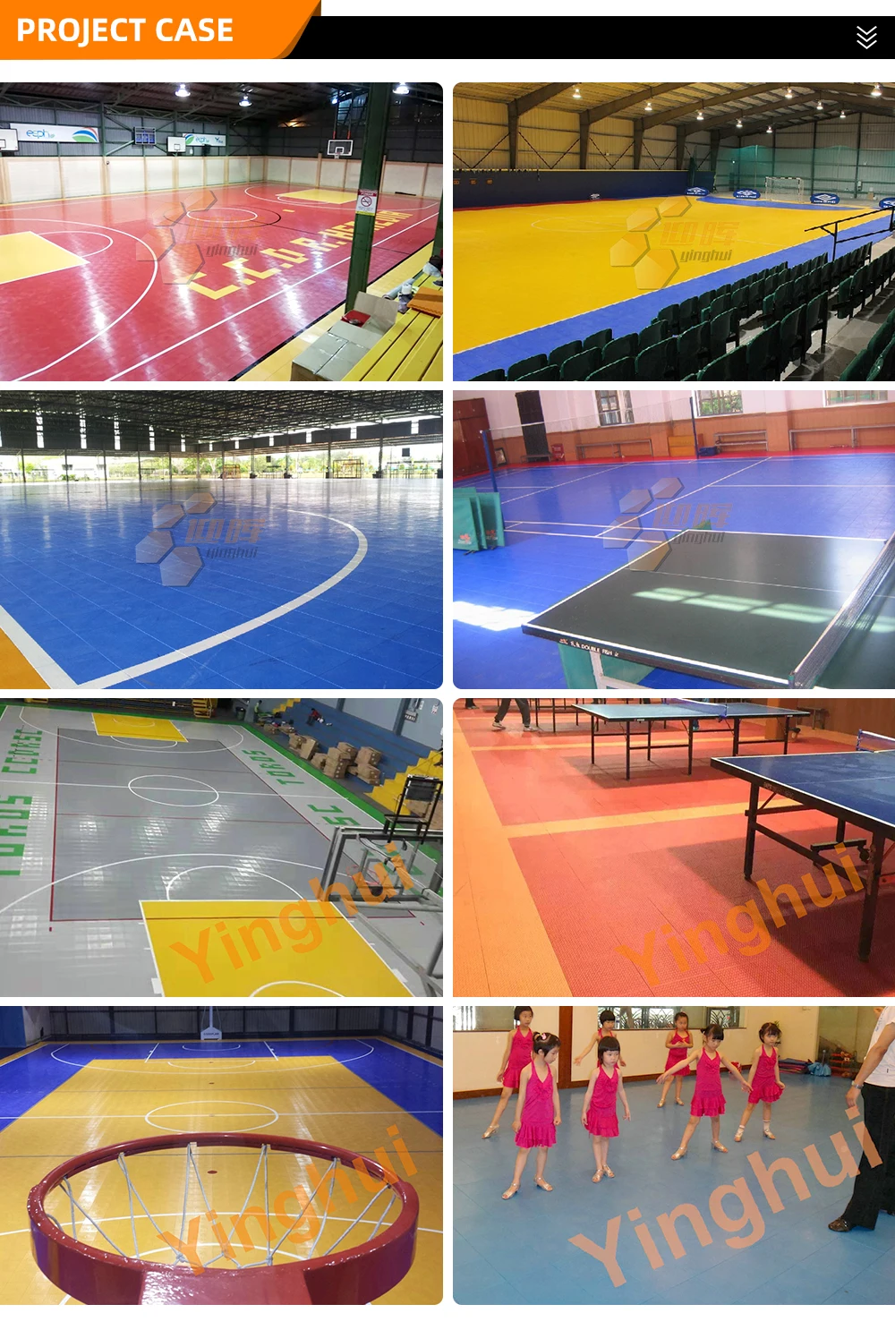 PP Plastic Indoor Inline Hockey Flooring Futsal Court Surface Sport Flooring