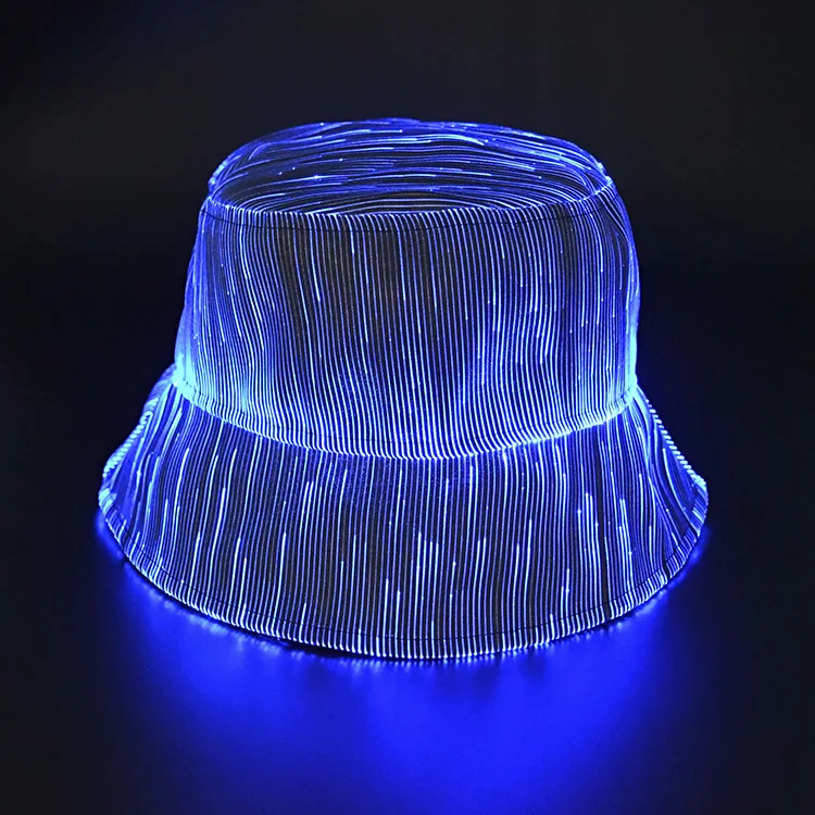 LED Rave Bucket Hat Light up Fisherman Cap 7 Colors Glow in  display picture 3