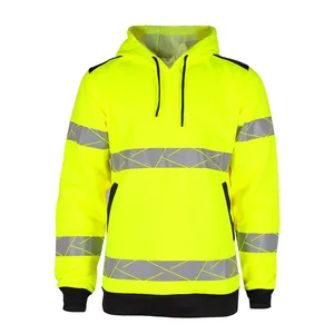 High-Quality Breathable Work Wear Comfortable FR Clothing Hi Vis Reflective Safety Hoodie Sweatshirt