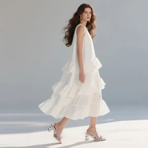 GRECCA Women's Wedding Shoes Clear Slingback Sandals Rhinestone & Crystal Heel Peep Toe Chunky Heel for Evening Party