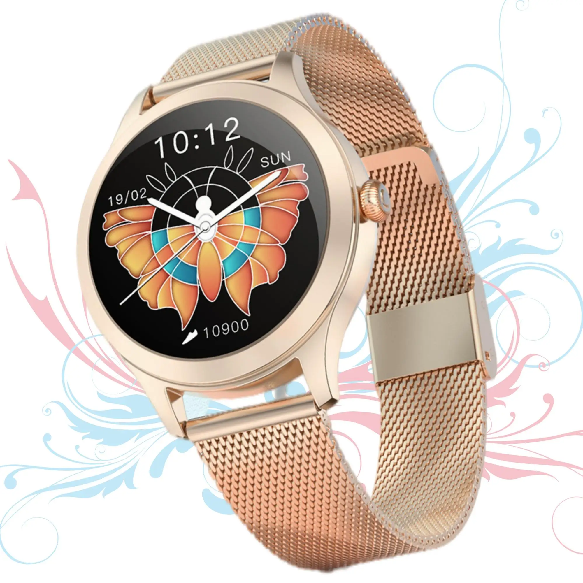 Kingwear Latest KW10 pro Fashion Luxury Precise Heart Rate Blood Oxygen Stainless Steel Ladies Smart