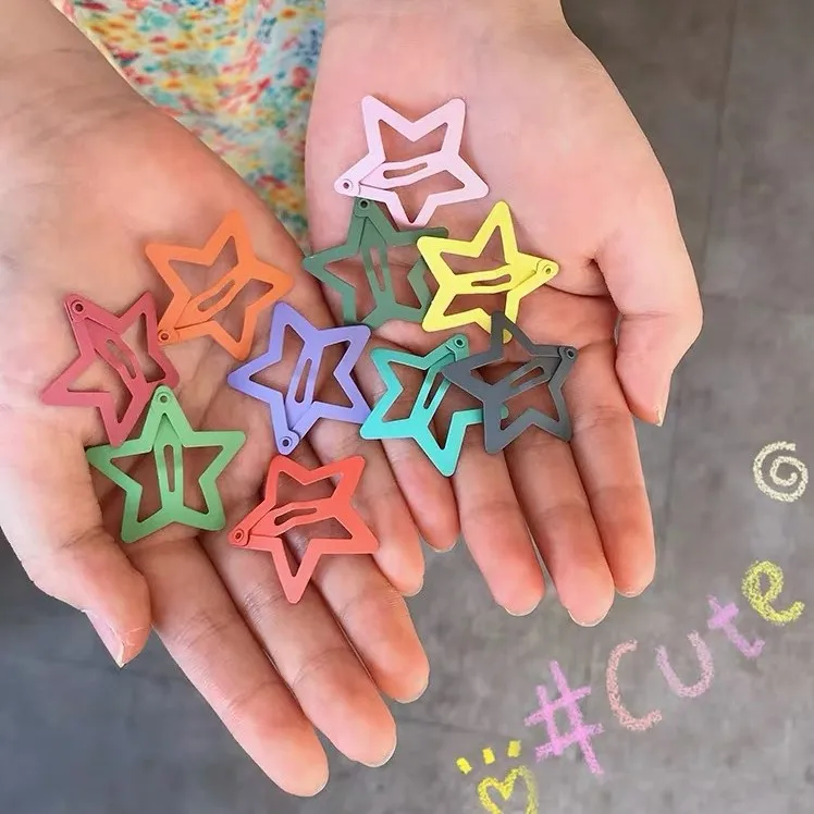 Маленькие изысканные металлические заколки для волос в форме звезд для малышей