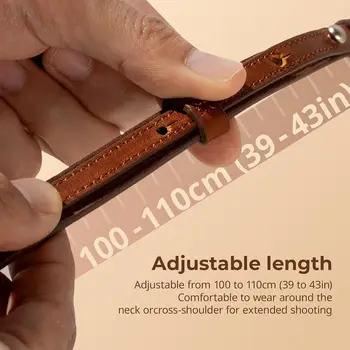For SMALLRIG Universal Adjustable Leather Camera Neck Shoulder Strap 100 110cm (39 43in) Max Load 10kg (22lb) for DSLR detail image