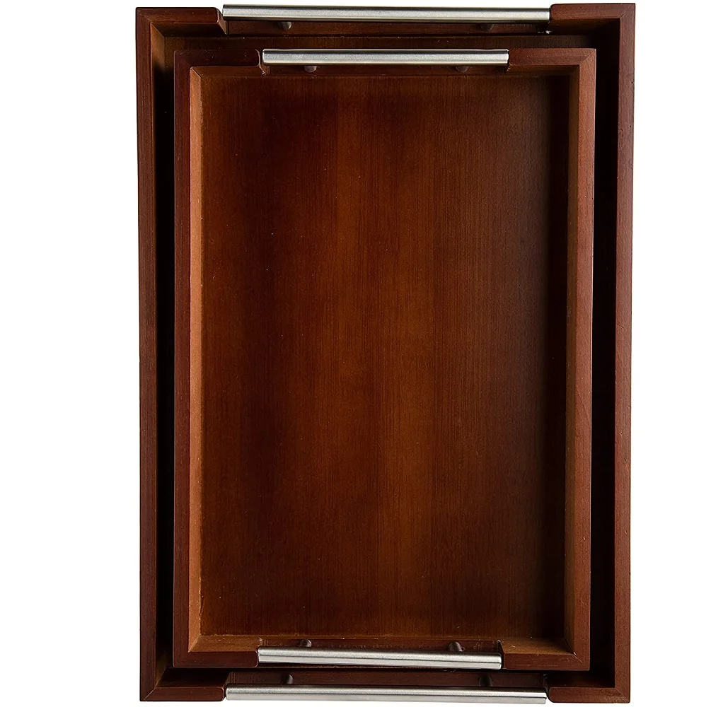 Handicrafts Cheap Personalized Wooden Serving Breakfast Trays For Milk