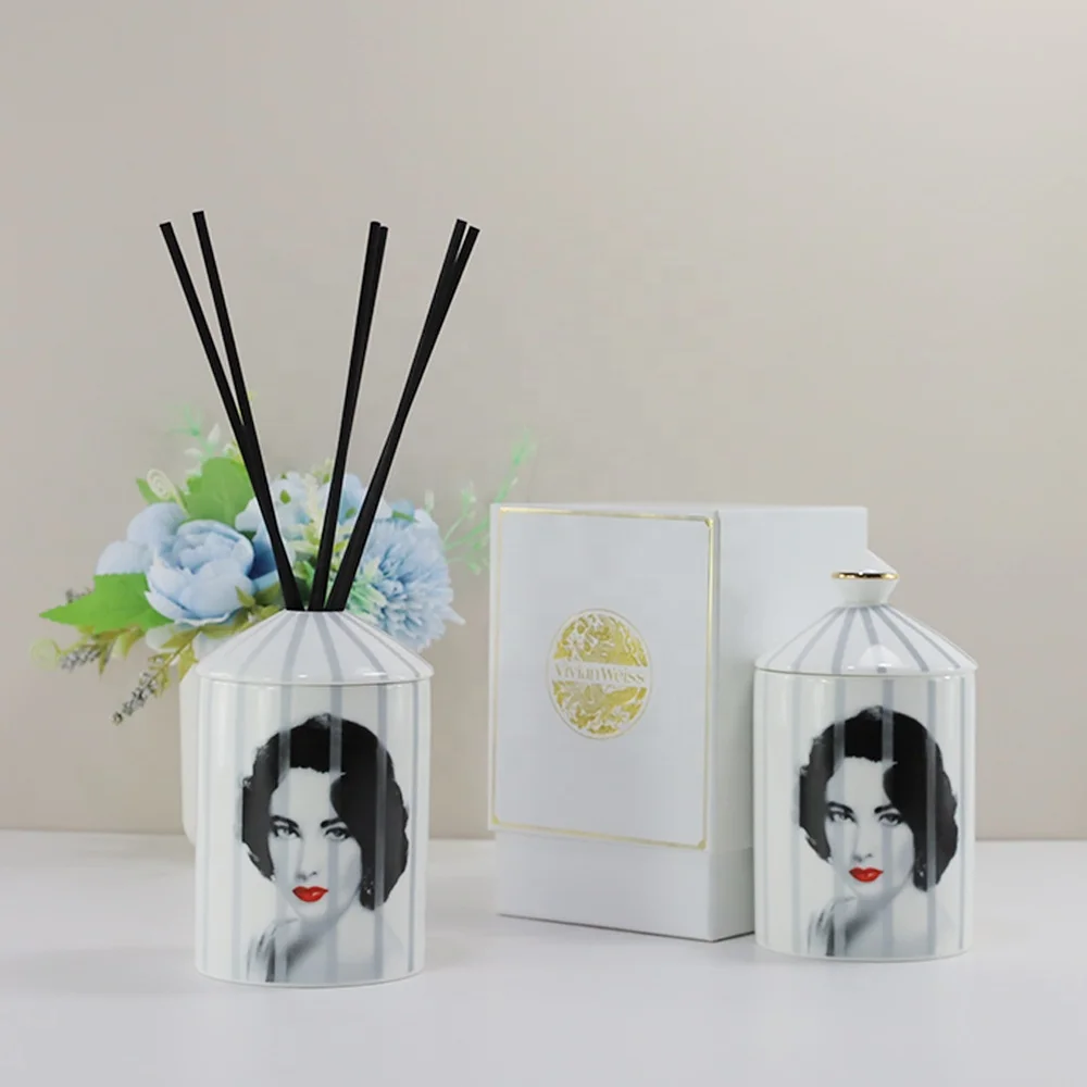 Ceramic Reed Diffuser Bottles Ceramic Essential Oil Reed Diffuser Jar Custom Printed Embossed Logo factory