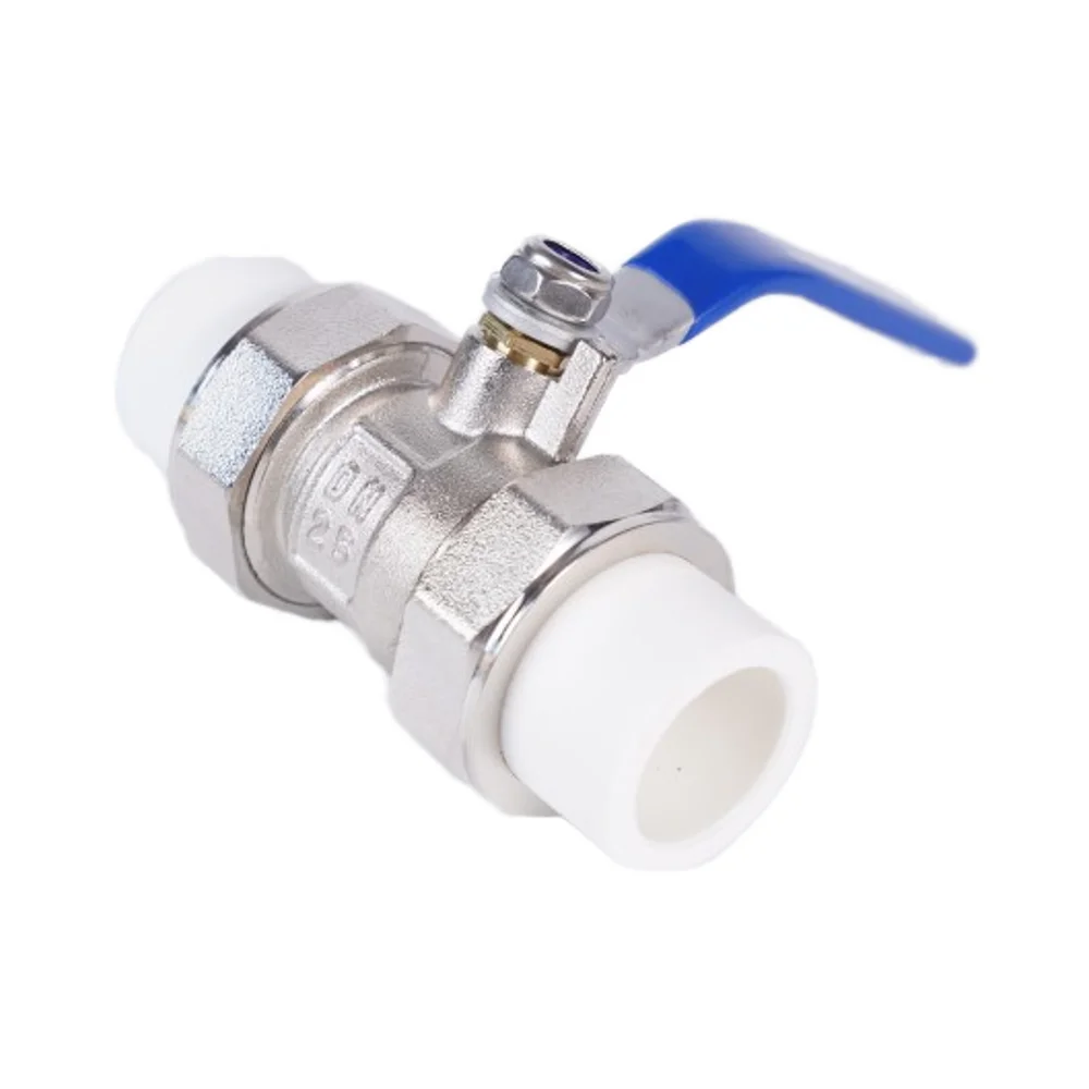 Professional 1/2 Inch Plastic Ball Valve with Double Union Thread Hydraulic & Manual Control Brass & PPR for Water & Gas Media details