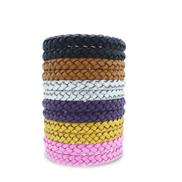 Hot Sell Plant Essential Oil Anti Mosquito Leather Woven Bracelet