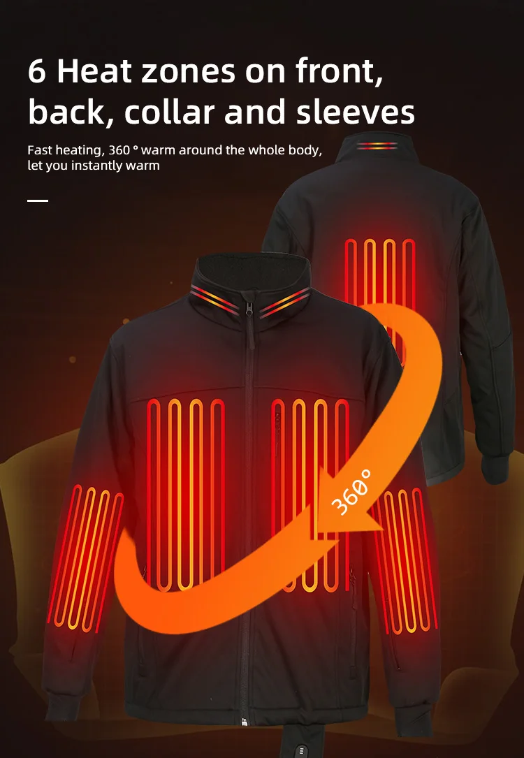 Logo Custom Winter Outerwear Apparel Electric Heated Clothing