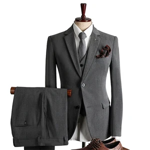 Personalized Customization 3 Pieces Men's Suits blazer High Quality Slim Fit Suit Set Business Solid Color Wedding Suits for Men