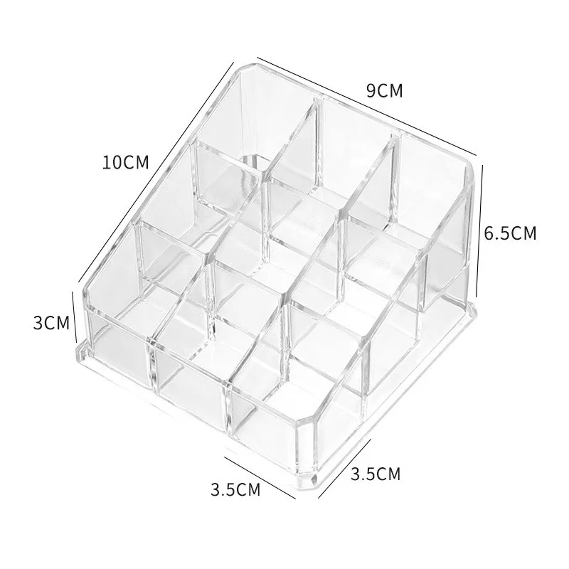 9/24/36/40 Grid Clear Lipstick Organizer Organizer Plastic Desktop Lipstick Holder Cosmetic Storage Box factory