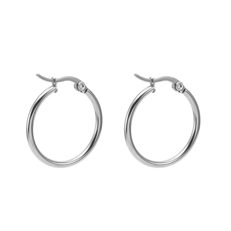 Glossy 14k Solid Gold Earrings For Women Hypoallergenic Round Clicktop