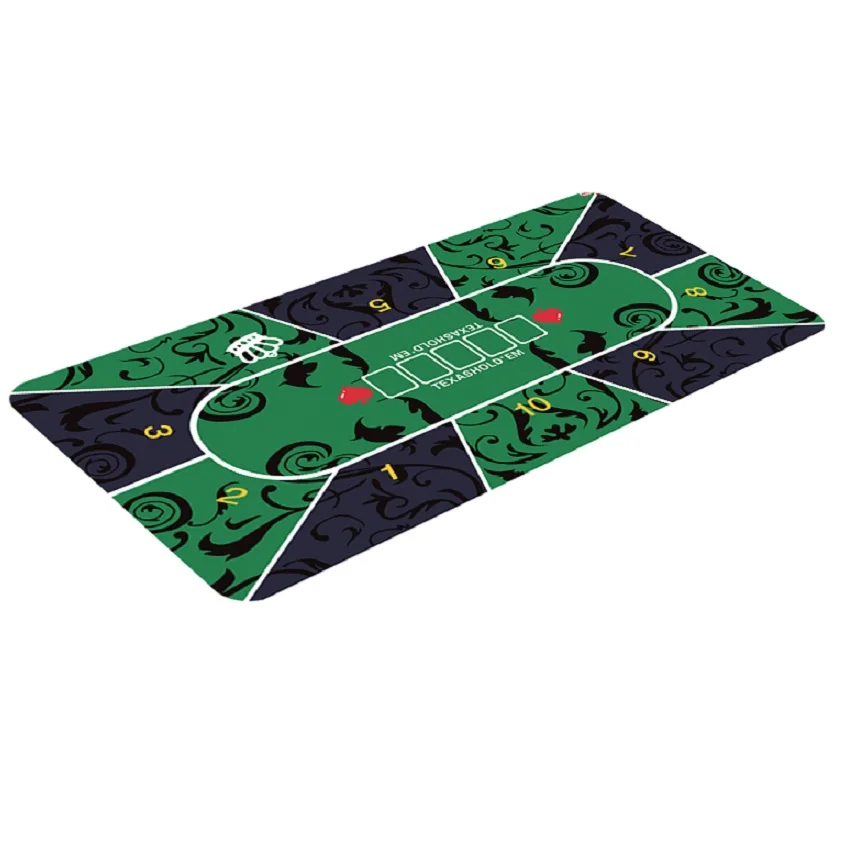 Portable Texas Poker Mat 1.2x0.6m Rubber Table Cloth Casino Poker Board