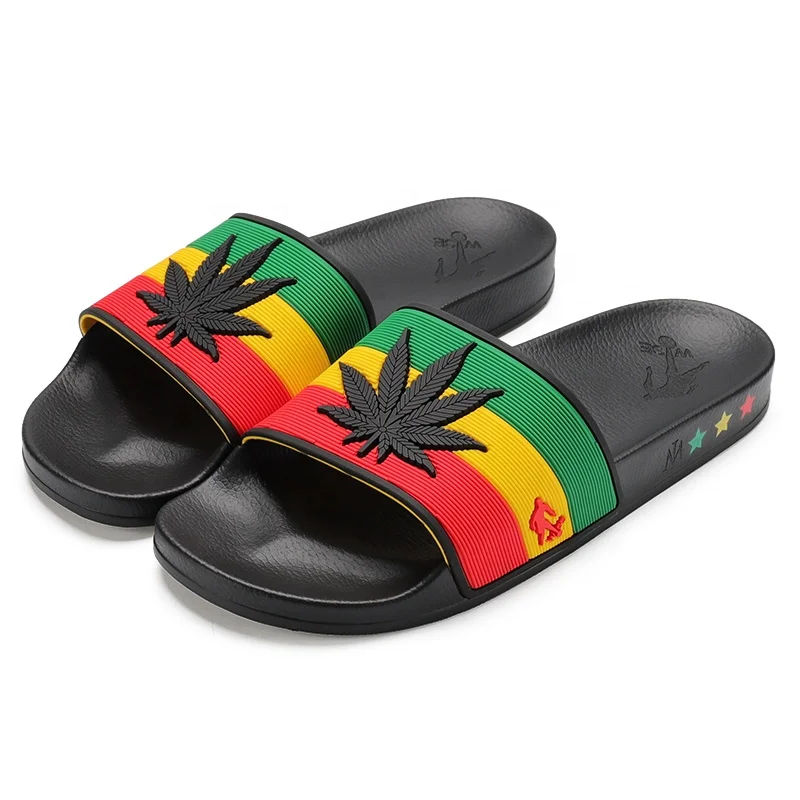 Henghao Slippers Unisex OEM Custom Black Slides Footwear