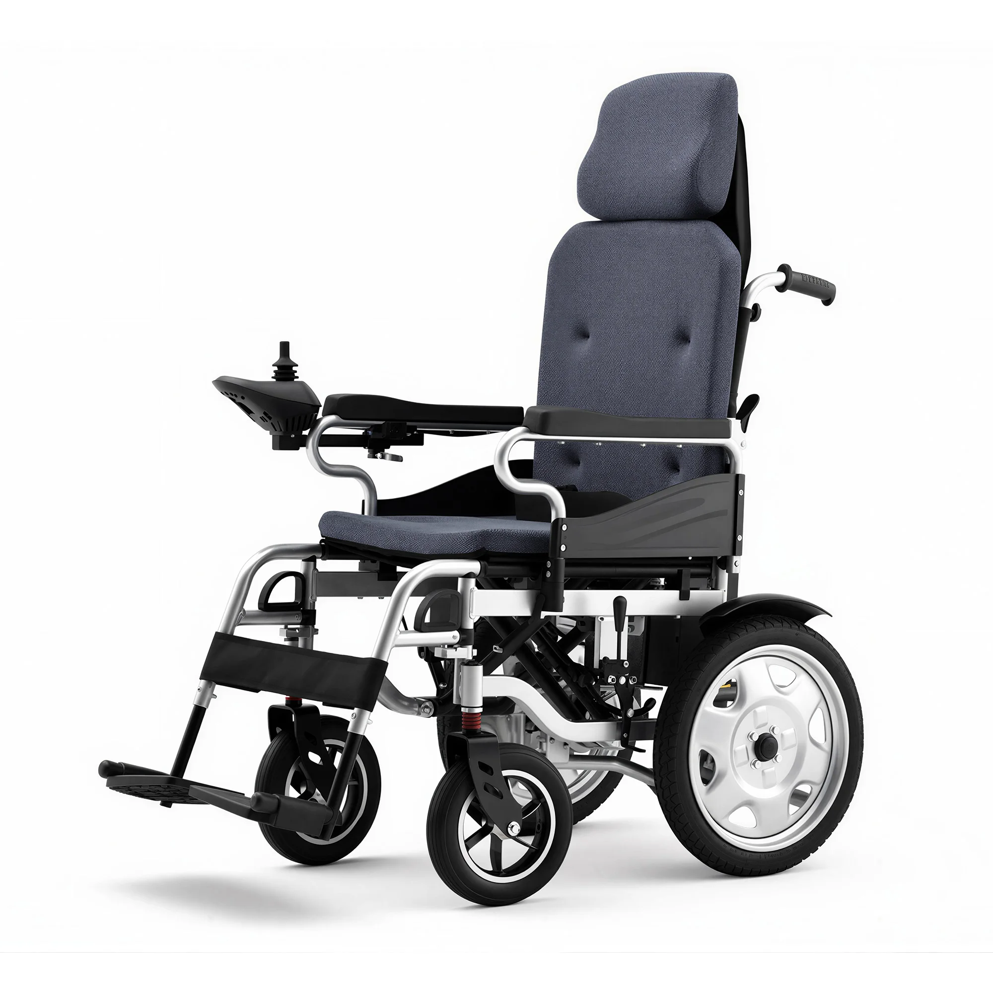 JJW-500112 Carbon Steel Folding Electric Wheelchair with Headrest