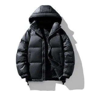 Outdoor Warm White Duck Down Jacket with Custom Logo, Windproof Zipper Closure, Puffer Jacket Coat