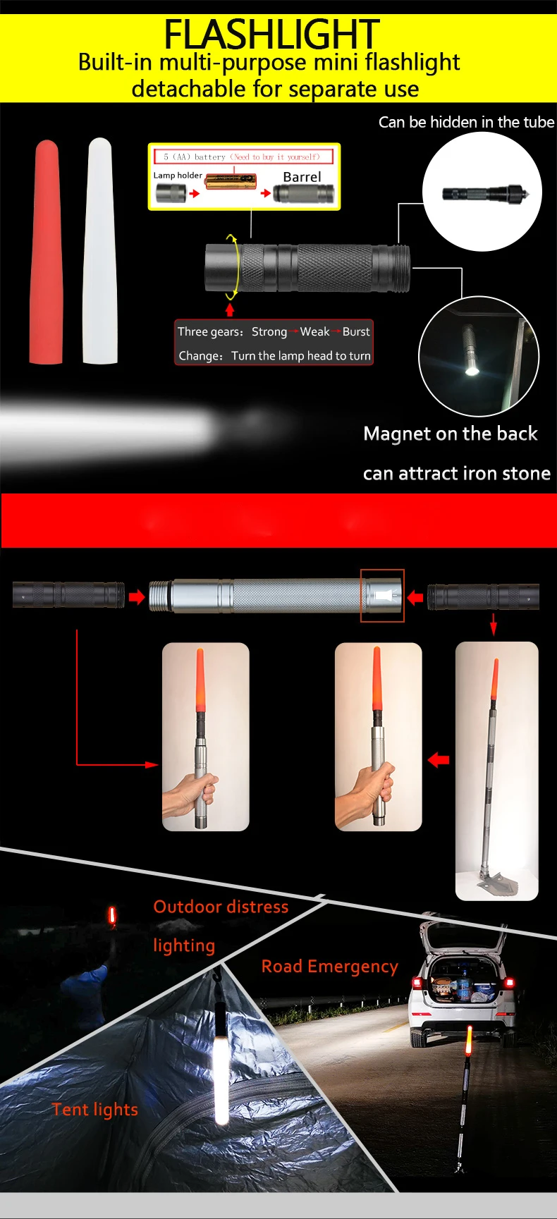 flash light function in shovel box