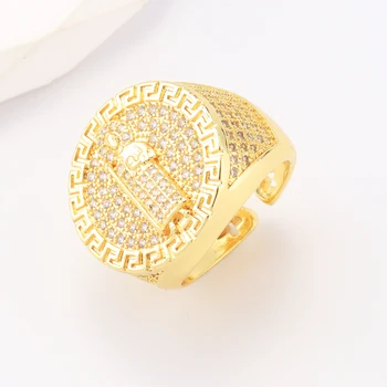 Wholesale Fashion New fashion Anillos para hombre Hip-hop Statement Rings Gold Plated Religion Rings for men