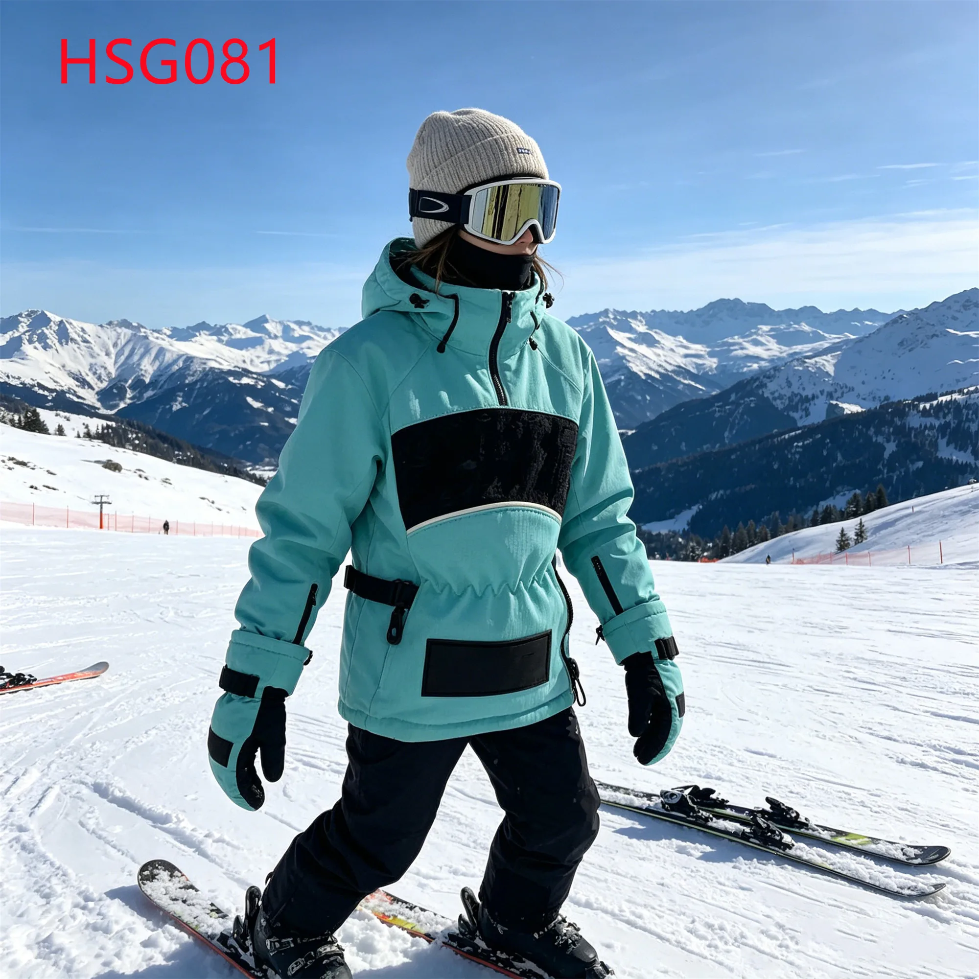 LXG,weekend Hikes Windproof&warm Sky Blue Snow Gloves for Sale Snowboarding Anti-Loss Features Winter Ski/adult Gloves HSG081