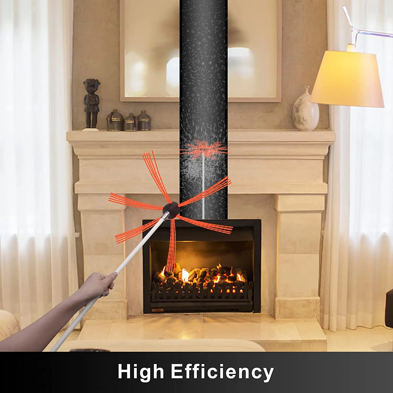 High Quality 11pcs Chimney Cleaning Brush Kit With Nylon Rods And A