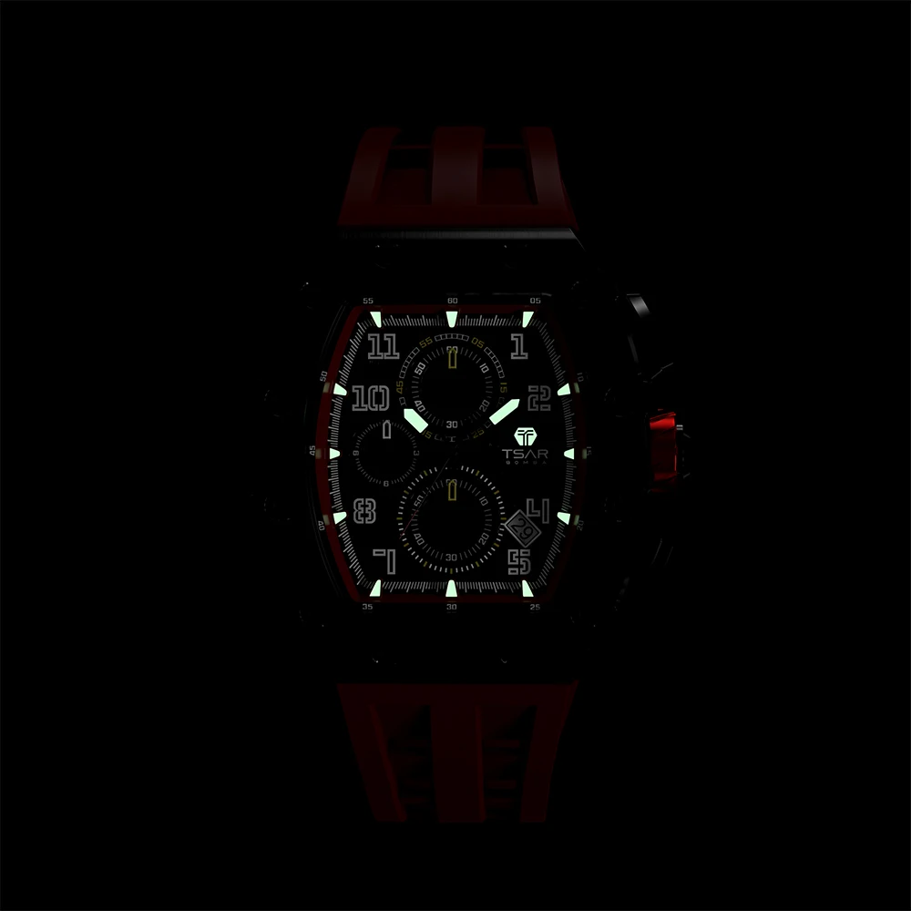 Free Shipping Luxury Quartz Watch 5 ATM Water Resistant 18mm Silicone Band with Crystal Dial Window for Business