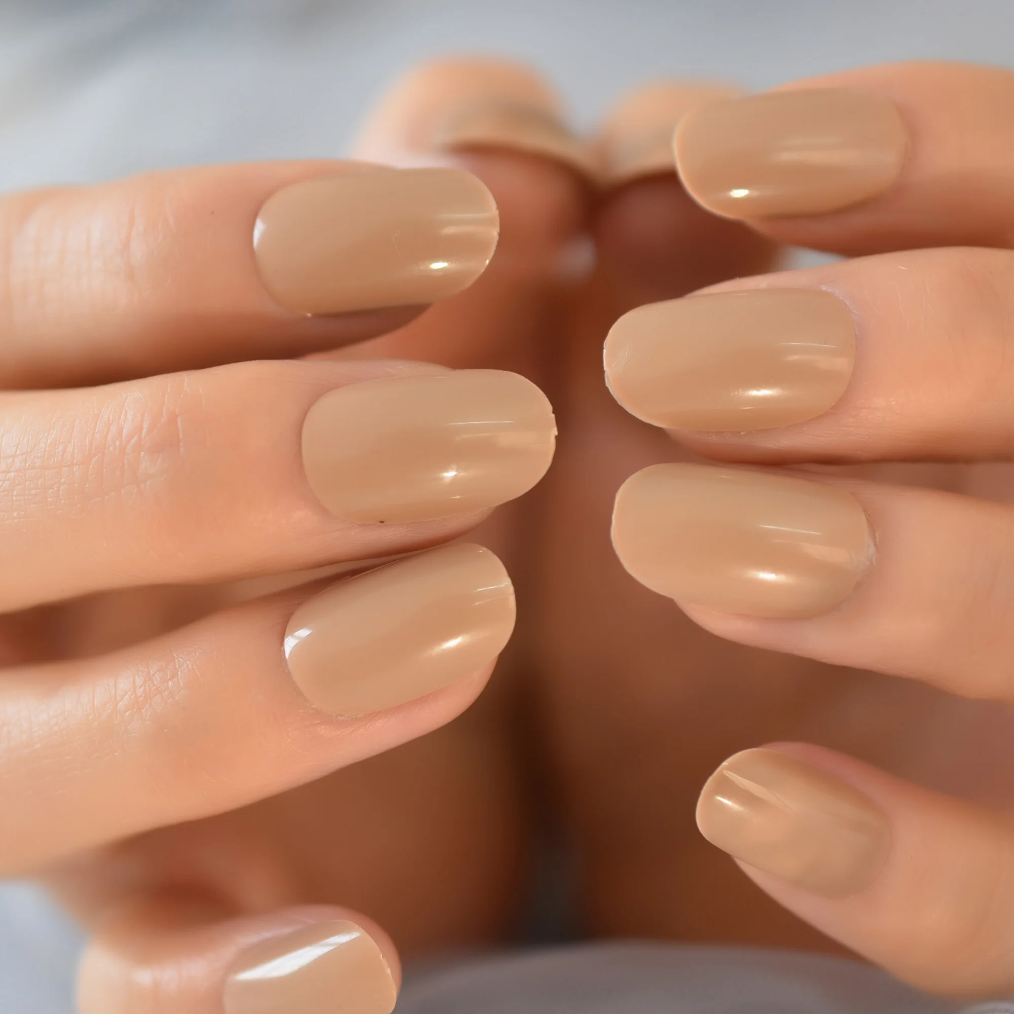 美容/健康 ヘアアイロン Light Brown False Nail High Quality Artificial Fingernails Nail Tips Medium  Round Press On Nail - Buy Press On Nail,Round Press On Nail,Medium Press 