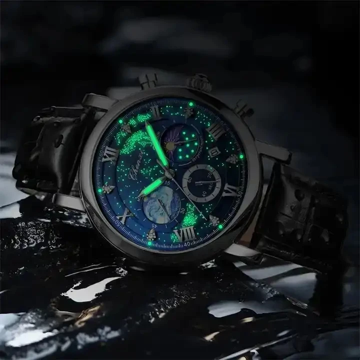 チワオ CHENXI 922 Chrono Men Watch – Luxury Black Steel Quartz Timepiece