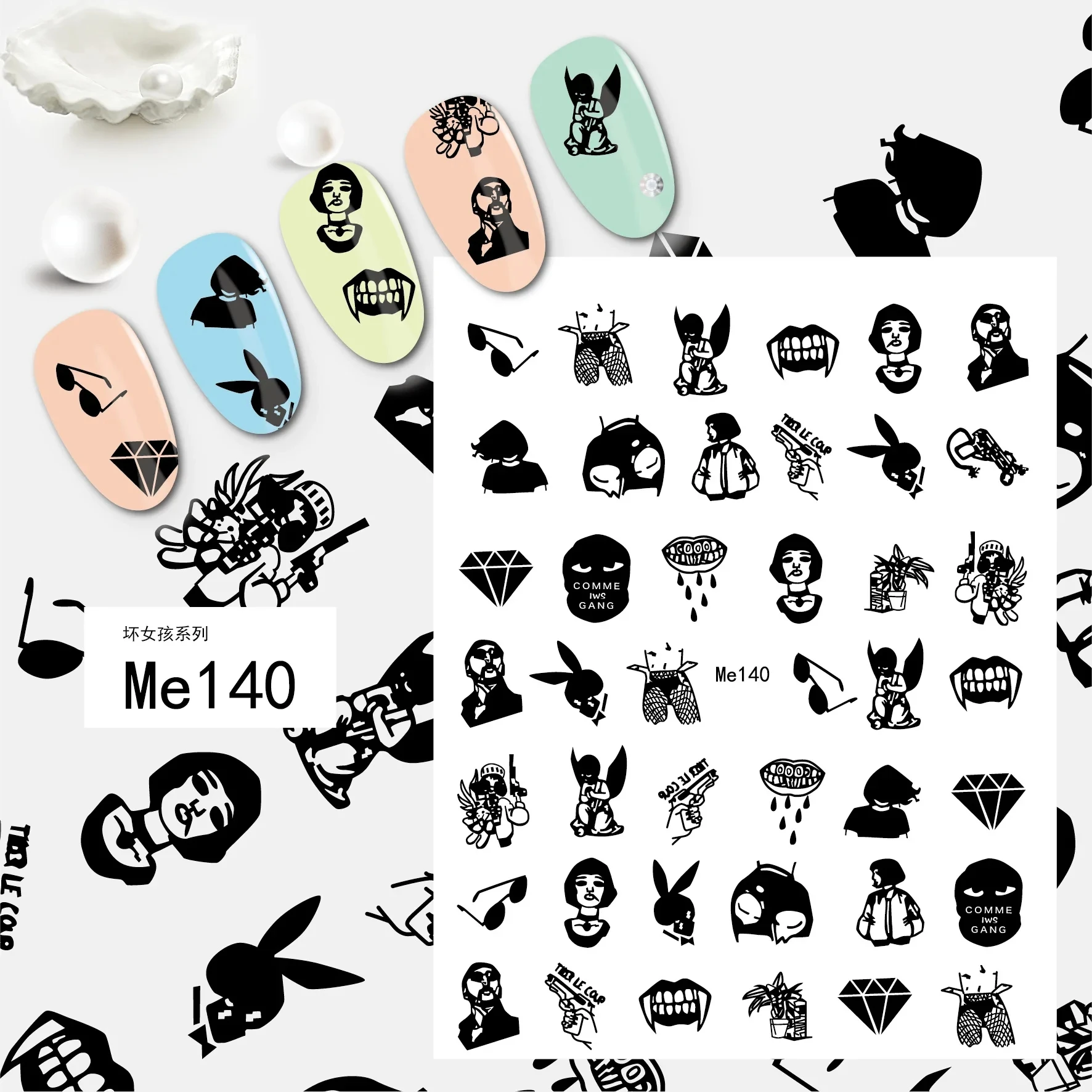 Valentine's Day Limited Adult Nail Stickers Nail Art Decoration 3D Sexy Woman Love Nail Art Stickers Accessories Decal Supply
