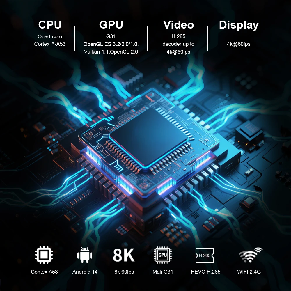 Topleo Android 14.0 TV Box with Dual Band WiFi High Quality 4K 1GB 2GB RAM 8GB 16GB Storage Smart Android Tv Box