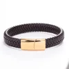 Pelle marrone + fibbia oro