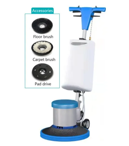 Industrial Hand Push Single Scrubbing Machine Factory Scrubbing Machine Hotel Carpet Floor Cleaning Equipment 175 RPM 1100W Red