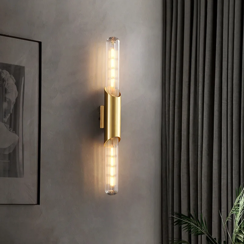 Zarif Sıcak Yatak Odası Yatak Başlığı Duvar Lambası Güzel Çift Başlı Oturma Odası Arkaplan Duvar Lambası Kristal Işık Lüks