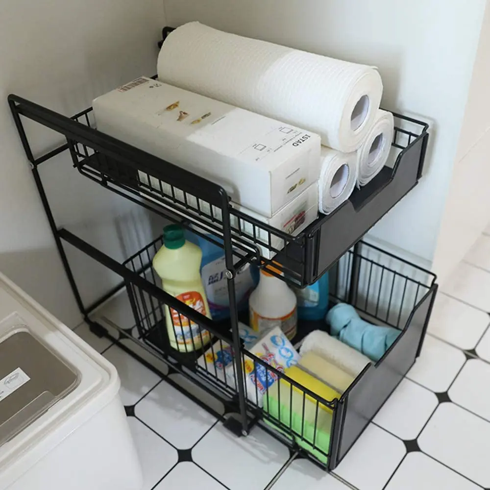 Dropship 2-Tier Under Sink Organizer, Sliding Storage Drawer