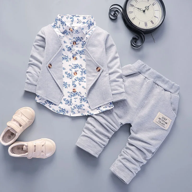 Hot Selling Spring Baby Boy Clothing Set 2pcs Gentlemen Suit Baby Boy
