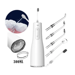 Dentist Recommend High-end Quality 300ml Portable Water Flosser Oral Irrigator with Toothbrush Jet Tips